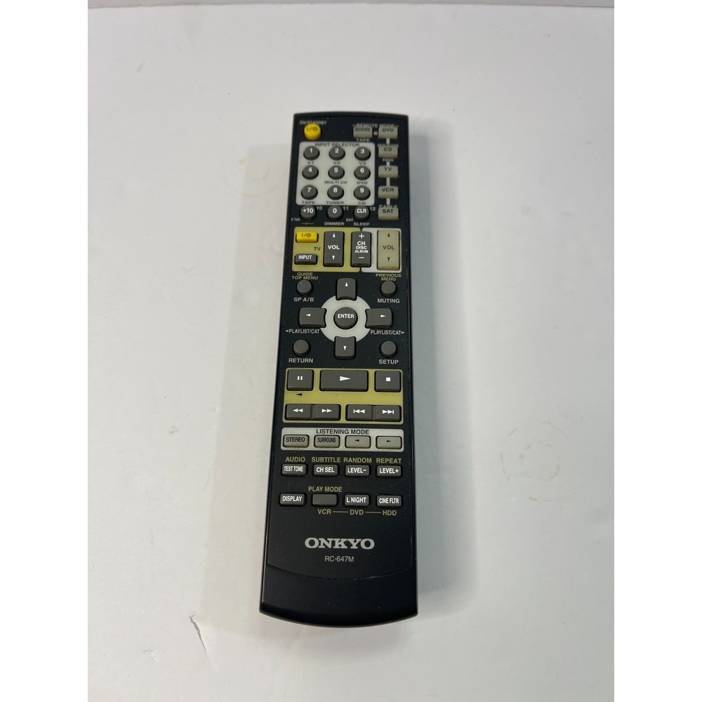 Onkyo RC-647M AV Receiver Remote Control Black Genuine OEM Replacement